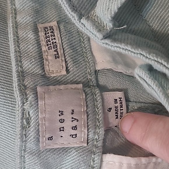 A NEW DAY Wide-Leg Crop High Rise Pants Aqua Size 4 - Picture 4 of 5